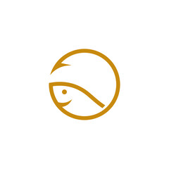 fish restaurant logo design template illustration vector