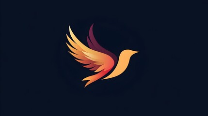 Fototapeta premium A minimalistic logo of an abstract bird. Concepts : Leadership, freedom, vision, minimalism, abstract art, symbolism, branding, elegance, movement, modern identity.