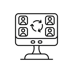 Online Collaboration Icon vector stock illustration