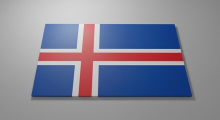 Obraz premium Icelandic Flag Display: A Close Up View of the National Banner of Iceland