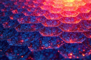 Intricate tessellation of hexagons in vibrant hues, tile, geometry, wallpaper