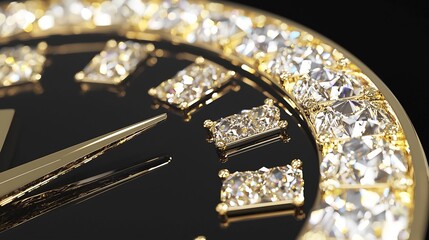 Close-up of a Luxurious Gold and Diamond Watch: Exquisite Craftsmanship Detailed