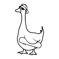 silly geese with skateboarder outfit