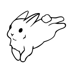 adorable rabbit outline drawing