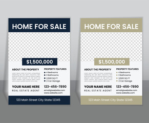 Obraz premium Modern Real Estate Flyer Design Template for Property Sale and Rent Promotion