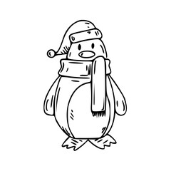 winter penguin vector illustration