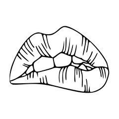Fototapeta premium outline of lips vector illustration