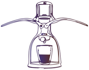 Vector Illustration of Manual Espresso Maker – Rok Presso