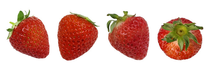 Fresh ripe strawberries isolated on white background