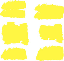 Highlighter line yellow marker strokes lines. Yellow watercolor hand drawn highlight set. Marker pen highlight strokes.