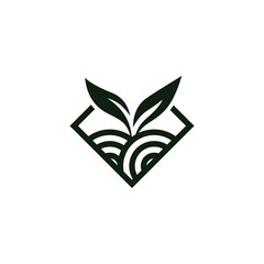 Tree shovel gardener logo vector template illustration