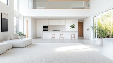 Fototapeta premium Modern open-plan kitchen-living area