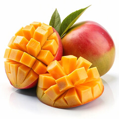 Fresh Mango with Cubed Slices: Vibrant Tropical Fruit for Healthy Eating and Culinary Delights