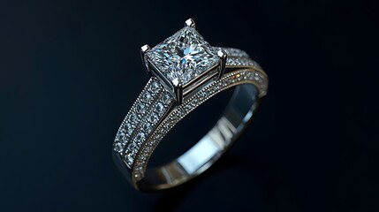 Elegant Platinum Ring with Sparkling Diamond Center Stone