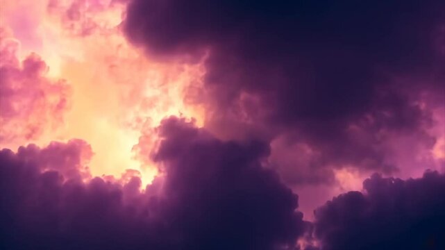 Dramatic cloudscapes with vibrant hues of sunset and storm clouds.  A close-up view reveals intricate textures and colors