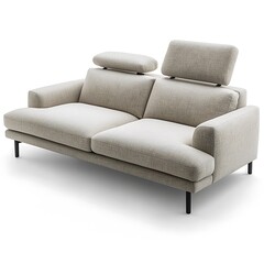 Fototapeta premium White couch with two pillows on top of it