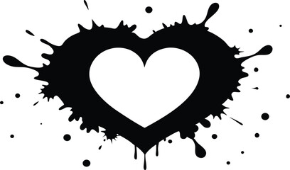 broken heart black icon vector