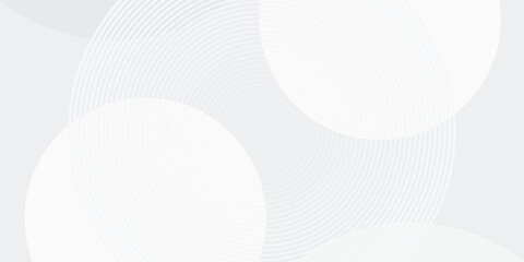 White geometric abstract background overlap layer on bright space with lines effect decoration. Modern graphic design element circles style concept for banner. illustration eps 10.