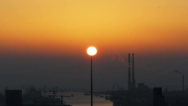 Breathtaking 4K Cinematic Drone footage capturing the magical golden hour sunrise over Dublin, Ireland. As the first light spills across. Smithfield 17