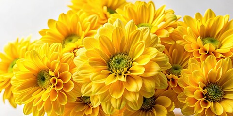 Vibrant Yellow Flower Bouquet Top View, Summer Floral Background, Yellow Copy Space, Spring Blossom Photography