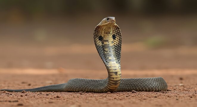 Majestic cobra snake portrait dangerous reptile wildlife nature animal king cobra venomous serpent hooded cobra