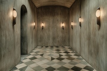 A restroom corridor. Generative AI