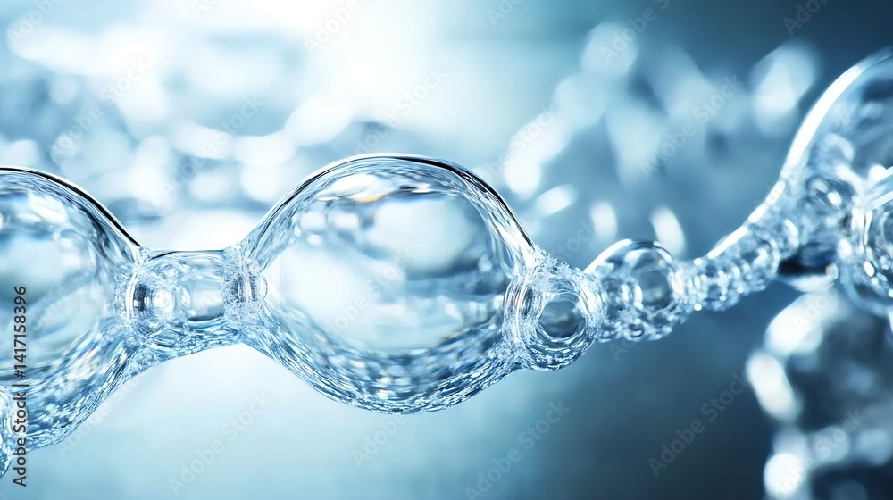 Poster close up of transparent water bubbles and air bubbles creating a fresh clean aesthetic : generative 