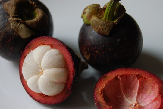 Bunch of ripe mangosteen ready to eat.