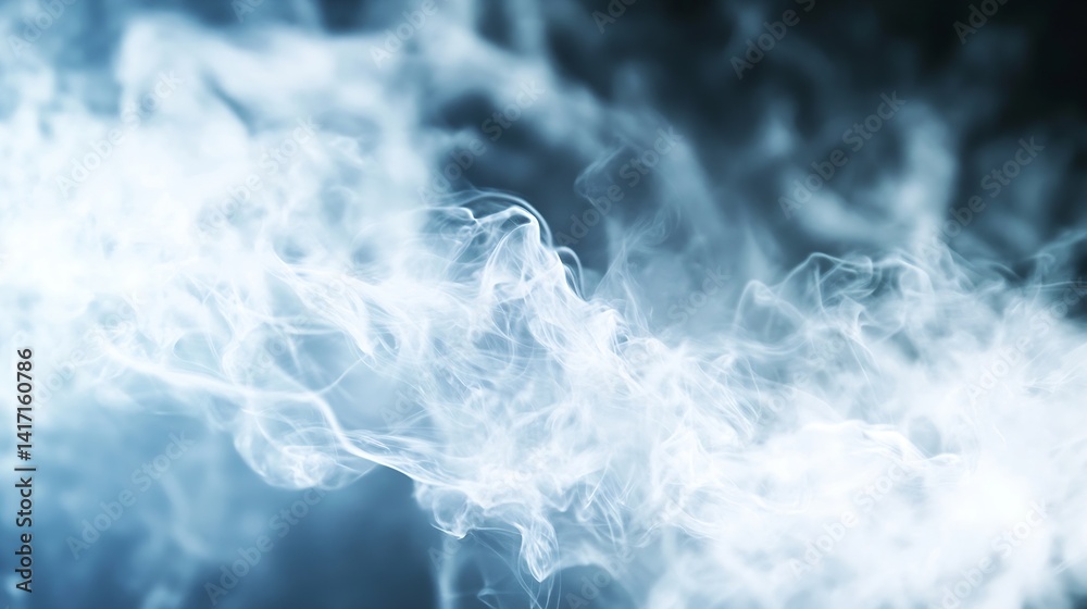Poster Abstract swirling smoke in cool tones creating a mystical and ethereal atmosphere : Generative AI