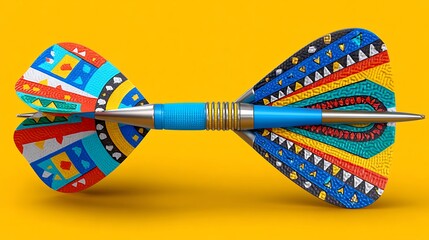 Colorful Cartoon Dart Design with Exaggerated Features and Playful Style