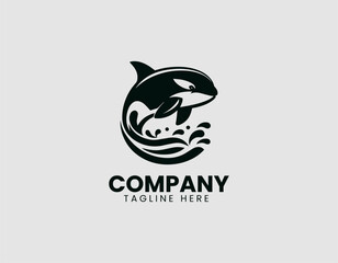 Orca Killer Whale Vector Logo Design