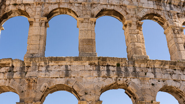 roman amphitheater in pula croatia