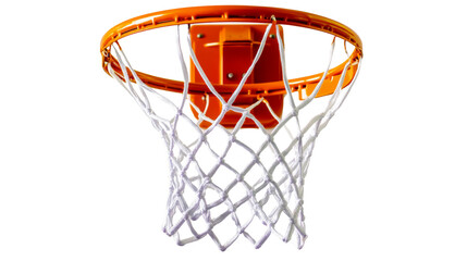 Basketball hoop with net isolated on transparent background
