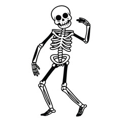  animated skeletons vector art illustration 