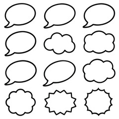 Fototapeta premium Cartoon Speech Bubbles and Cloud Shapes