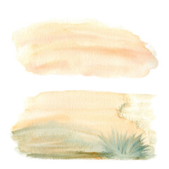 Obraz premium Sandy grass wash abstract watercolor background set. High quality illustration. The color wash on paper. Hand drawn. Good for cards, craft paper, wrapping paper, covers, backgrounds, design, wallpaper