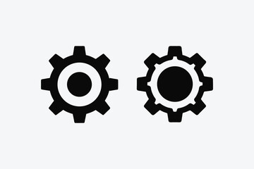 Vector gear icon set, isolated with white background