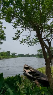 timeslapse summer weather sunny river boat view bangladesh