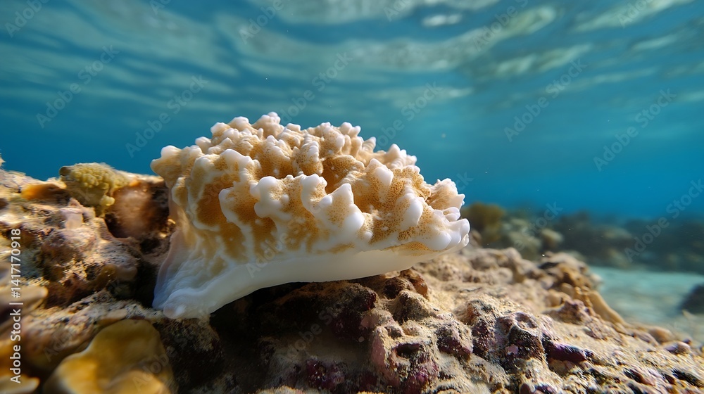 Poster close up of coral reef underwater showing vibrant sea life and environment : generative ai