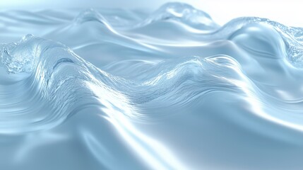 Obraz premium Crystal clear water falls from the sky in a spiral floating in the air, cosmetic texture, gray gradient background,soft light color, Suitable for skincare products background.