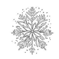 Simple Black and White Snowflake Sketch Art