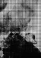 Large vector halftone ink texture with a transparent background