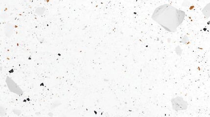 White terrazzo texture with small stones and specks.