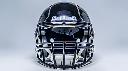 Professional modern football helmet for sports safety gear isolated on white background