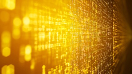 Infographic genetic code illuminated against a vivid yellow backdrop