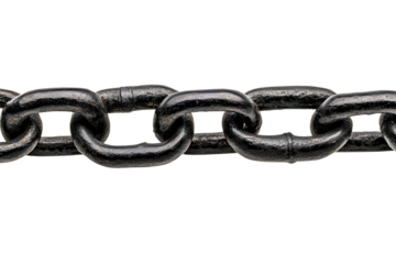 Black metal chain on a transparent background PNG