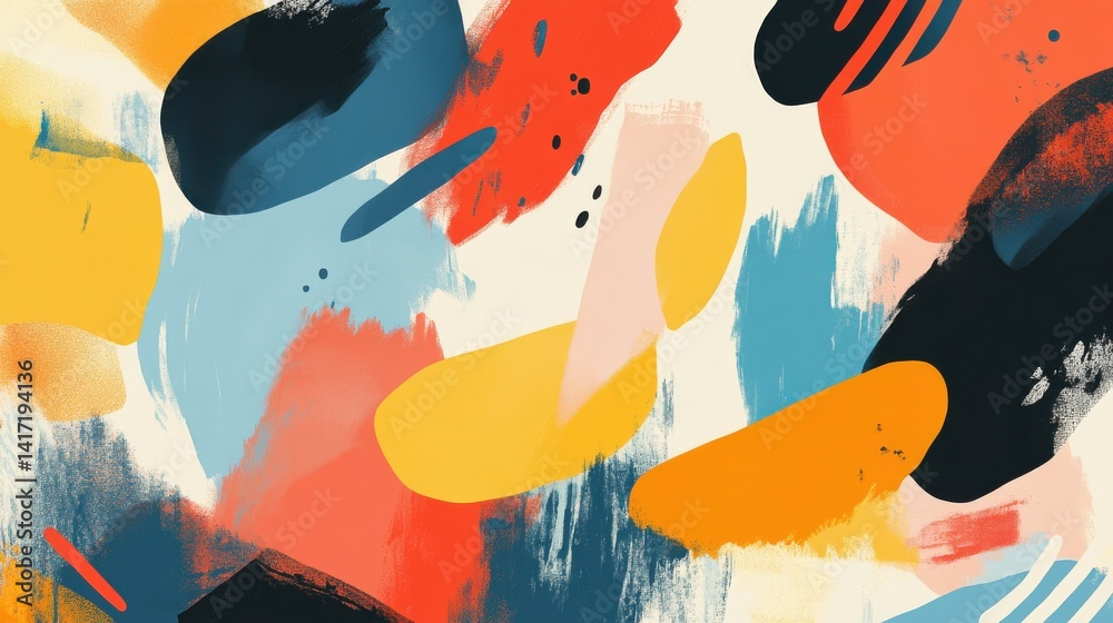 Poster abstract background with paint brush and color pattern created with generative ai illustration