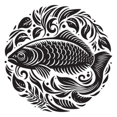Obraz premium vector illustration of a tribal tattoo