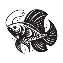 black and white fish
