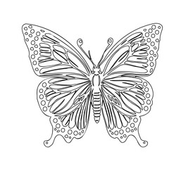 Butterfly Outline Vector Design with Circle Spots